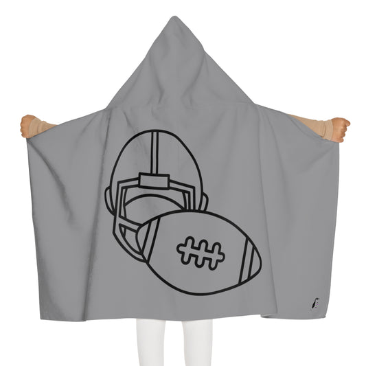 Youth Hooded Towel: Football Grey