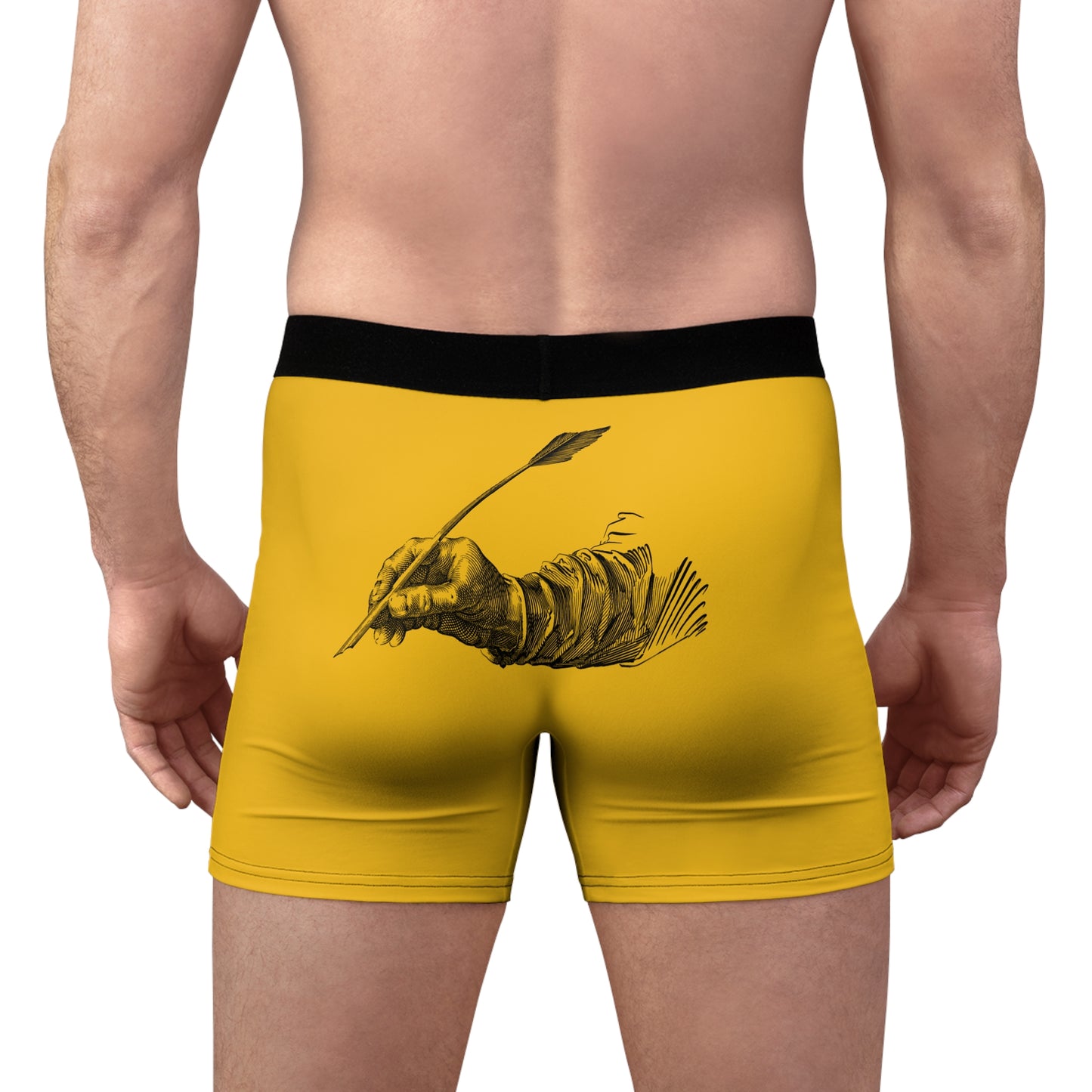 Men's Boxer Briefs: Writing Yellow