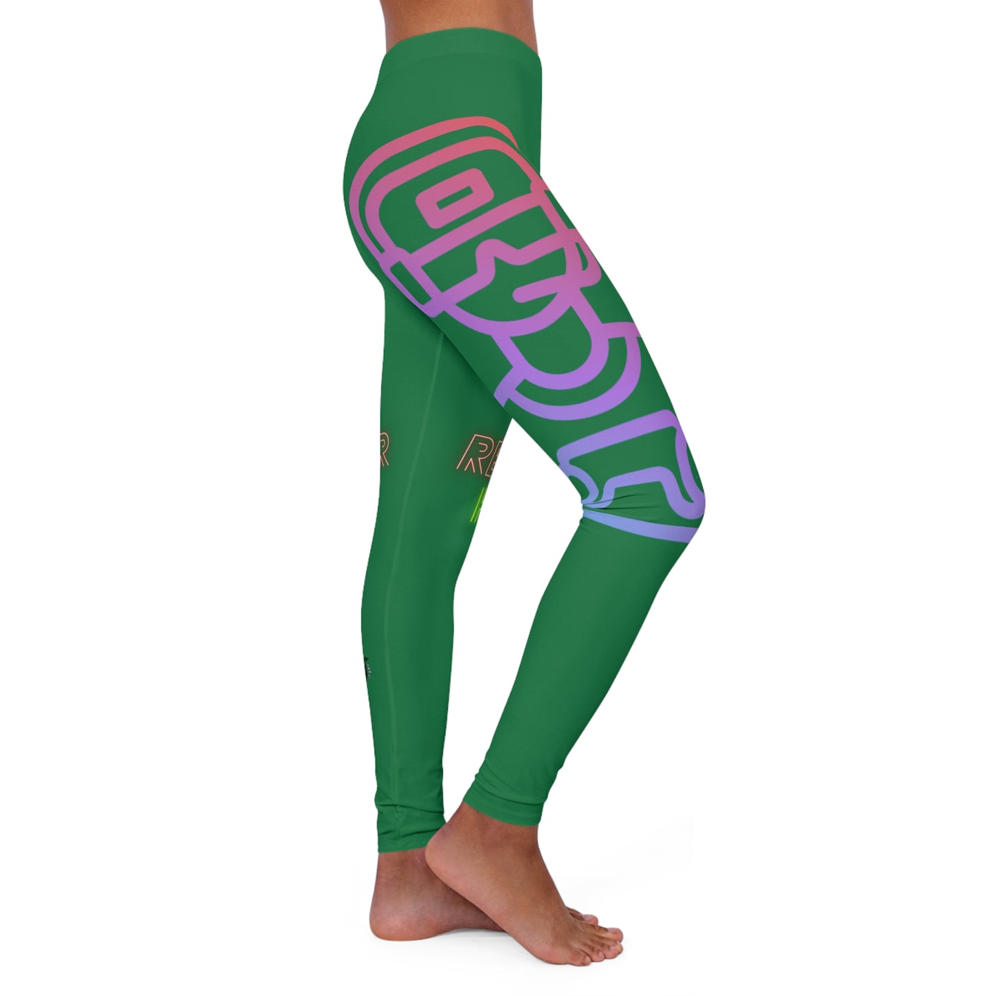 Women's Spandex Leggings: Gaming Dark Green