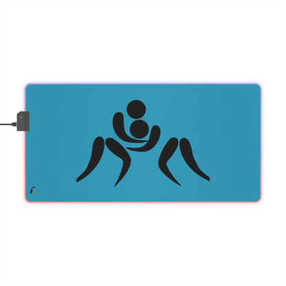 LED Gaming Mouse Pad: Wrestling Turquoise