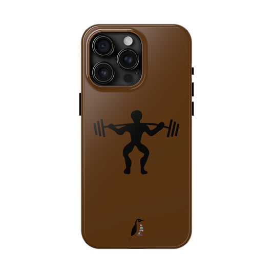 Tough Phone Cases (for iPhones): Weightlifting Brown