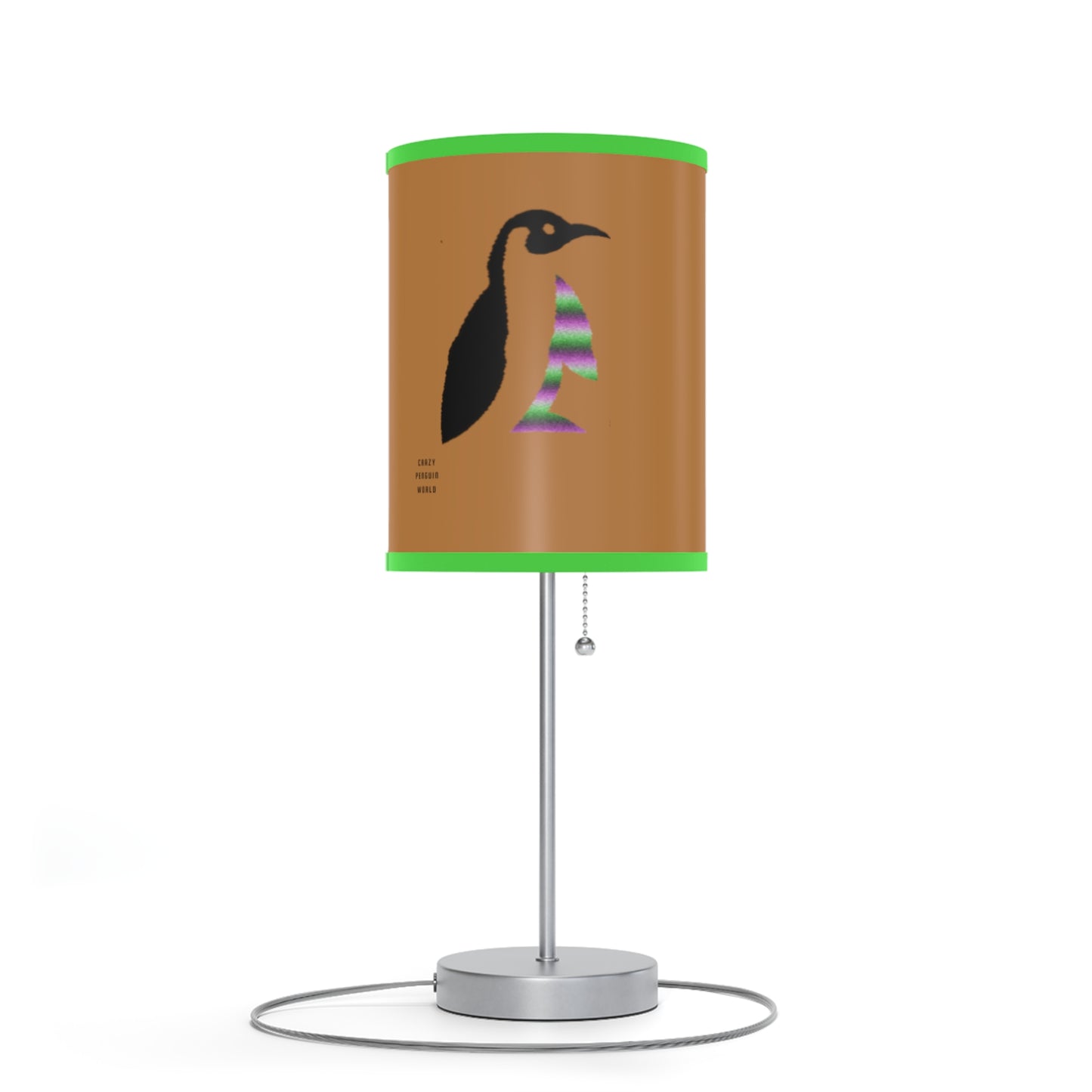 Lamp on a Stand, US|CA plug: Crazy Penguin World Logo Lite Brown