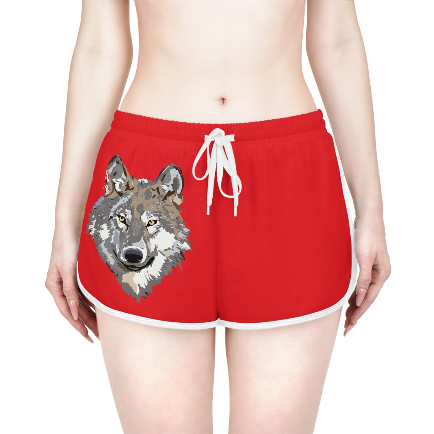 Women's Relaxed Shorts: Wolves Red