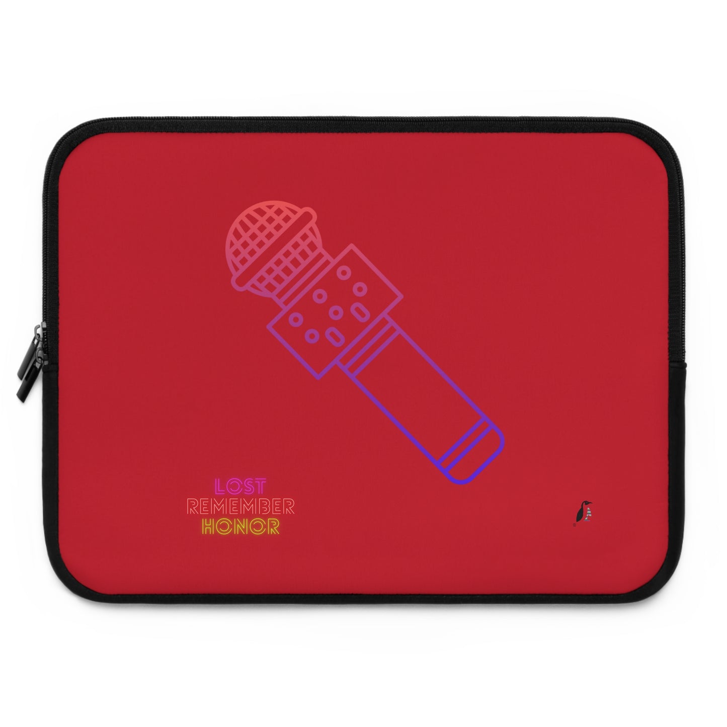 Laptop Sleeve: Music Dark Red