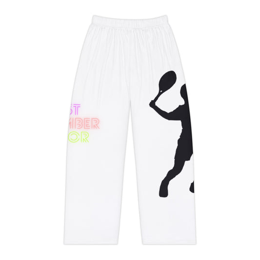 Pambabaeng Pajama Pants: Tennis White 