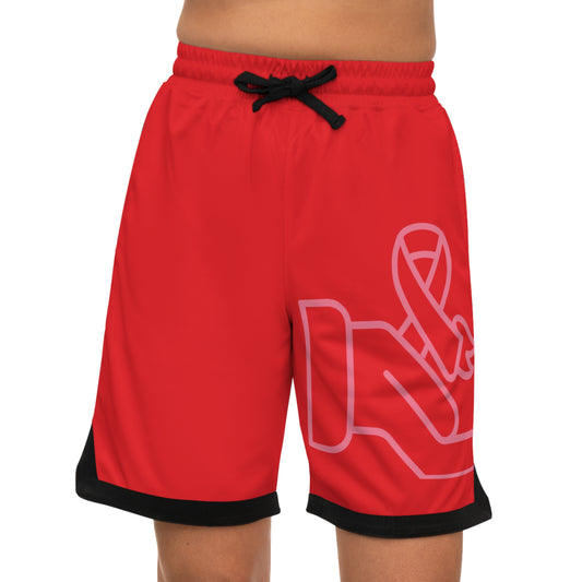 Basketball Rib Shorts: Fight Cancer Red