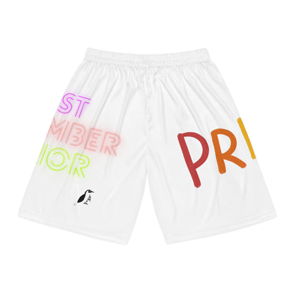 Basketball Shorts: LGBTQ Pride White