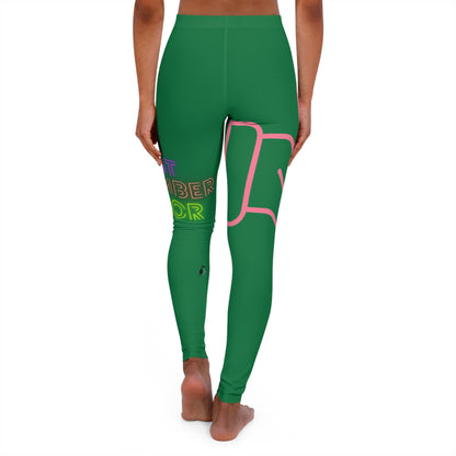 Women's Spandex Leggings: Fight Cancer Dark Green