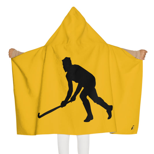 Youth Hooded Towel: Hockey Yellow