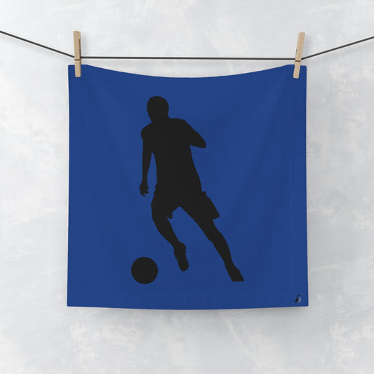 Face Towel: Soccer Dark Blue