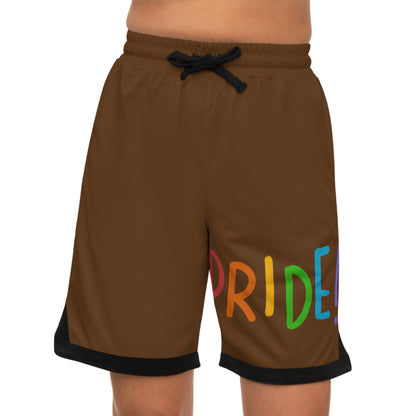 Basketball Rib Shorts: LGBTQ Pride Brown