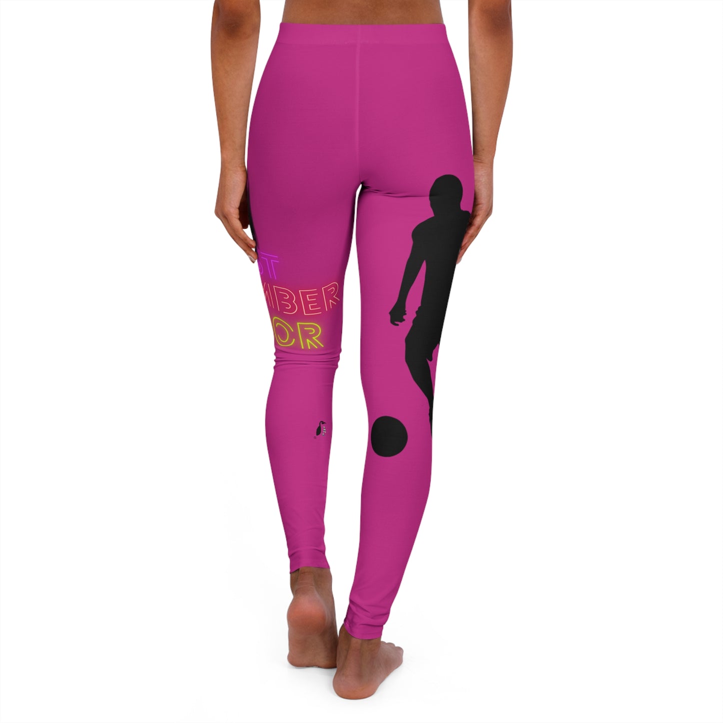 Women's Spandex Leggings: Soccer Pink