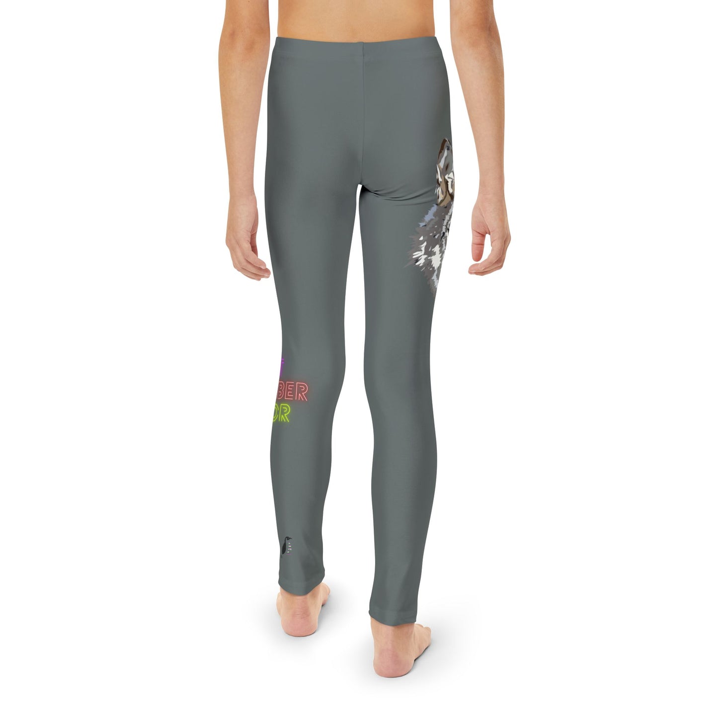 Youth Full-Length Leggings: Wolves Dark Grey