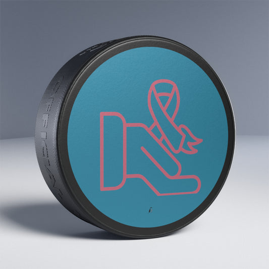 Hockey Puck: Fight Cancer Turquoise