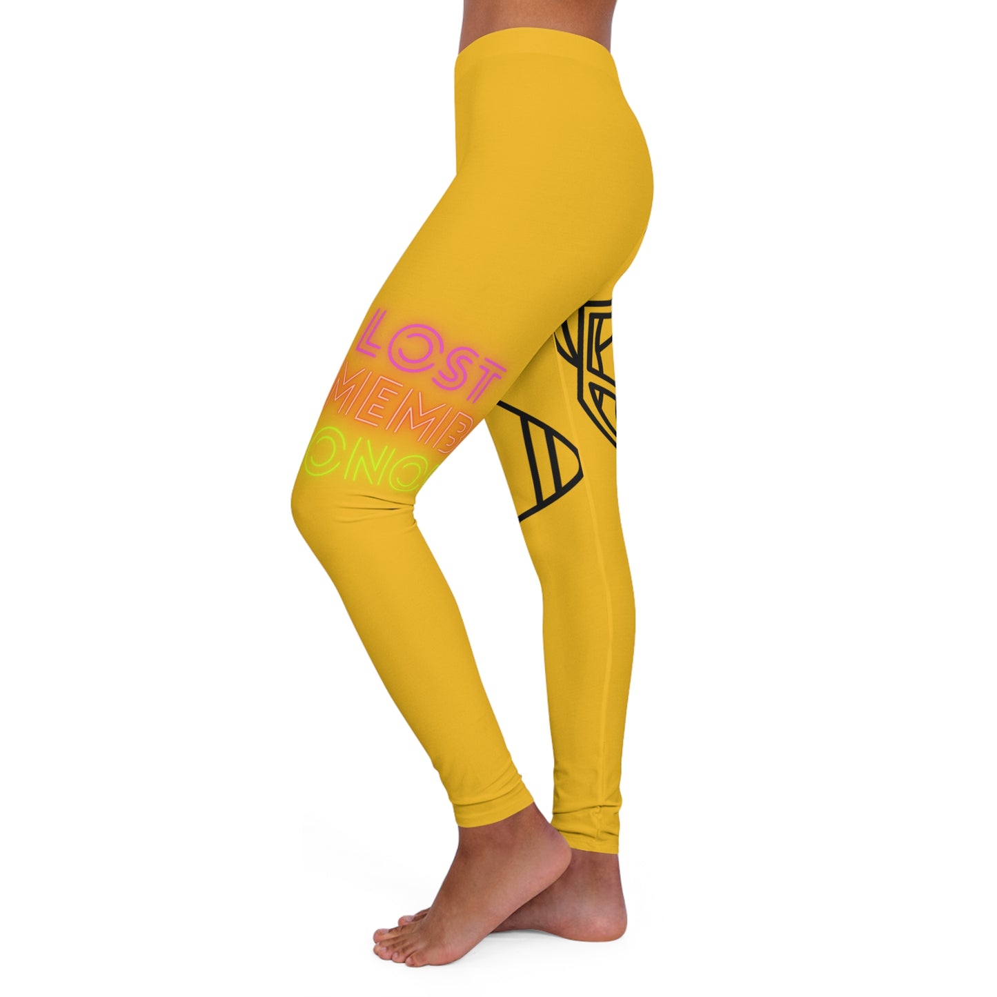 Women's Spandex Leggings: Football Yellow