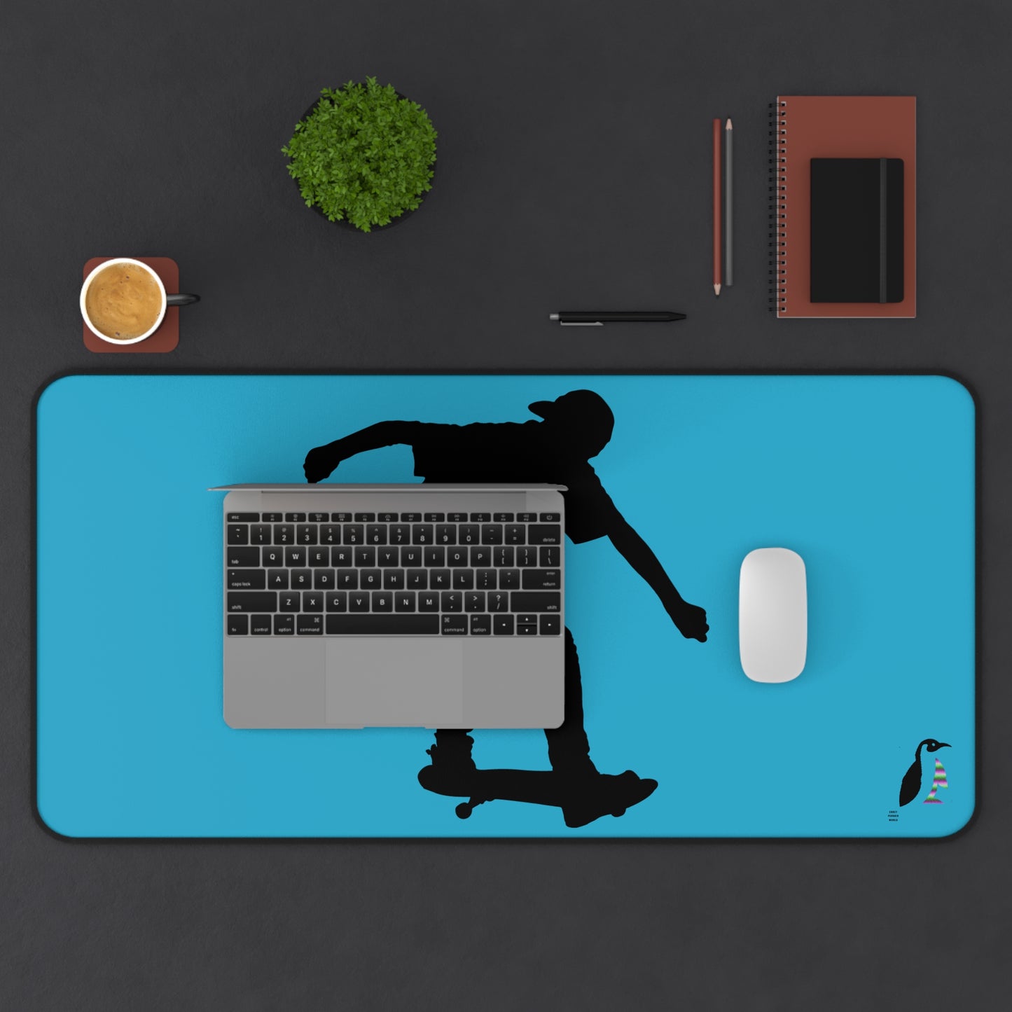 Desk Mat: Skateboarding Turquoise