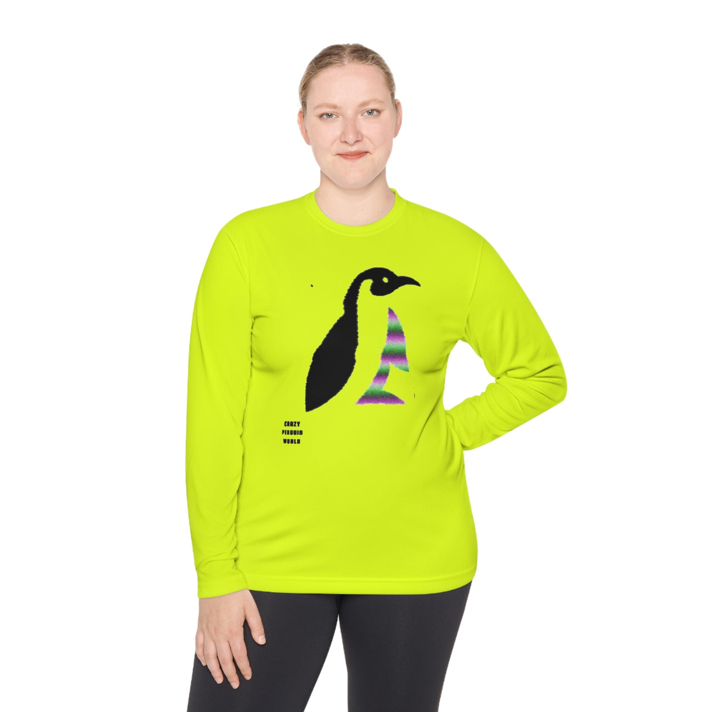 Lightweight Long Sleeve Tee: Crazy Penguin World Logo #1