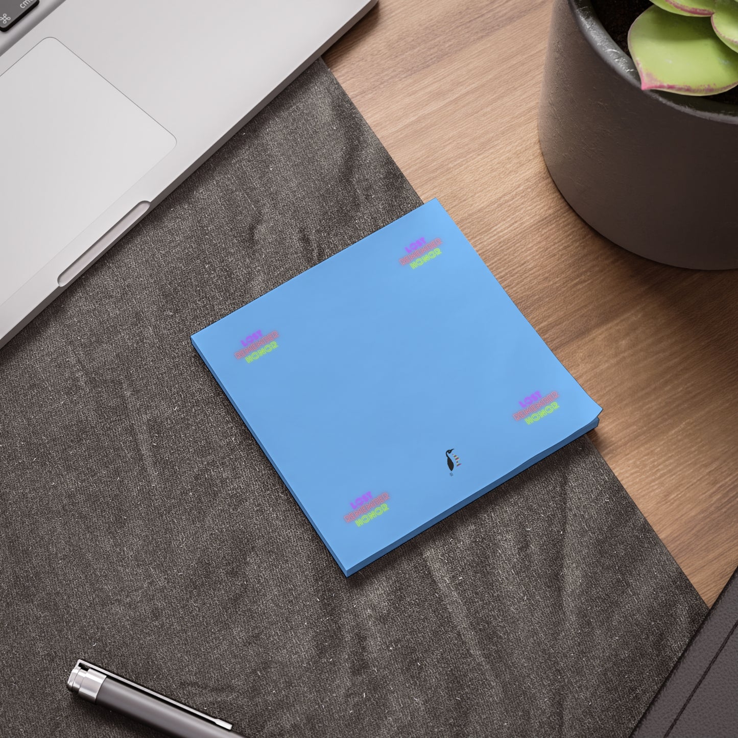 Post-it® Note Pads: Lost Remember Honor Lite Blue