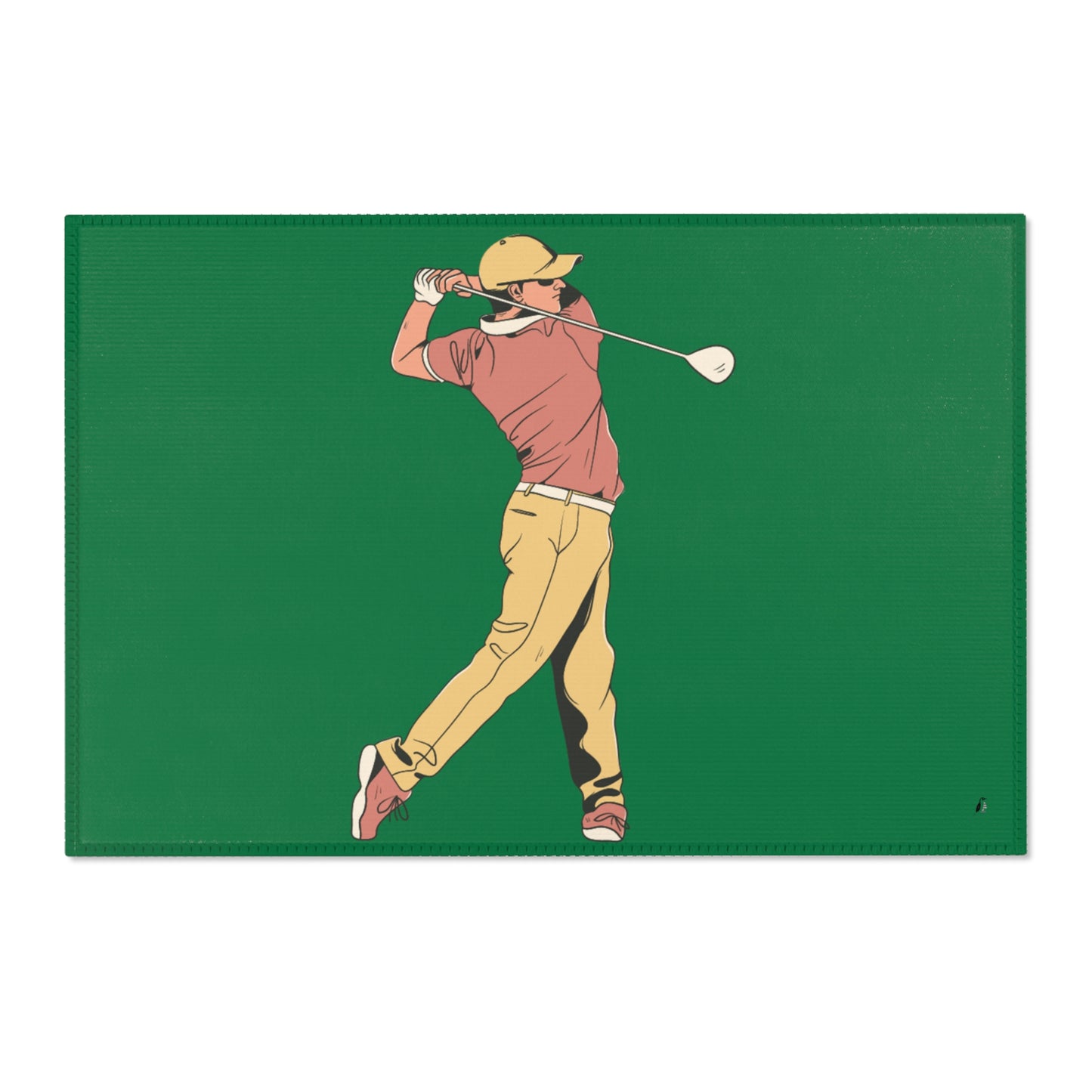 Area Rug (Rectangle): Golf Dark Green