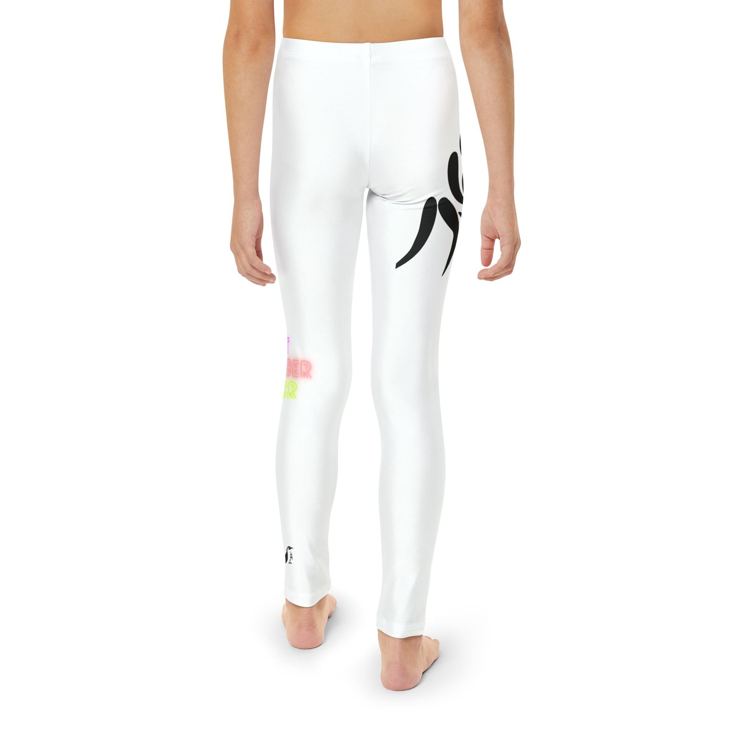 Youth Full-Length Leggings: Wrestling White