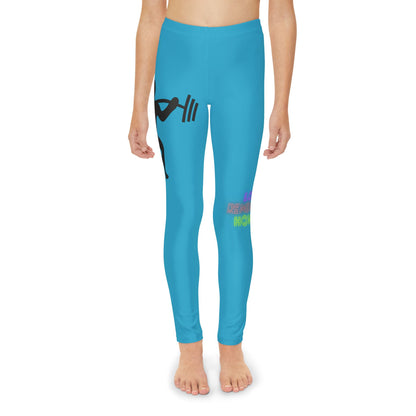 Youth Full-Length Leggings: Weightlifting Turquoise