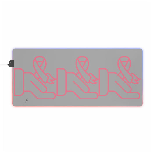 LED Gaming Mouse Pad: Fight Cancer Lite Grey