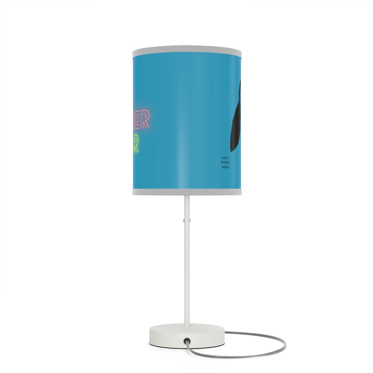 Lamp on a Stand, US|CA plug: Crazy Penguin World Logo Turquoise