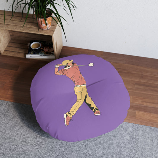Tufted Floor Pillow, Round: Golf Lite Purple