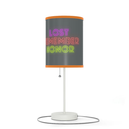 Lamp on a Stand, US|CA plug: Crazy Penguin World Logo Dark Grey