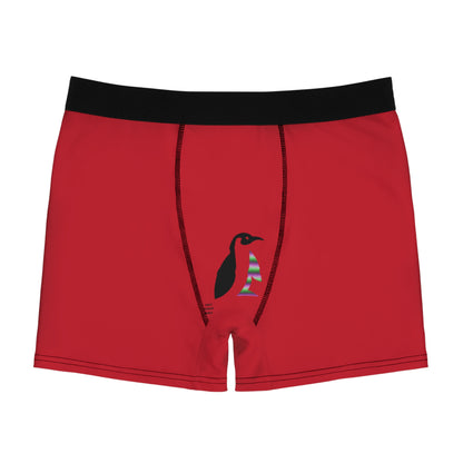 Men's Boxer Briefs: Basketball Dark Red