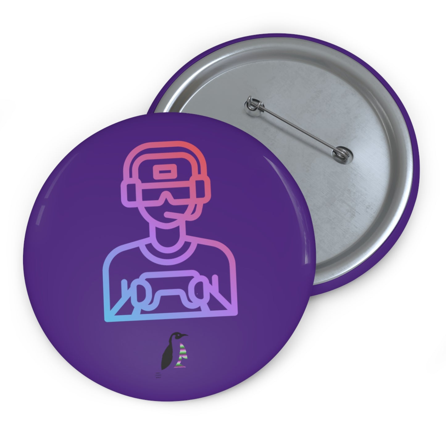 Custom Pin Buttons Gaming Purple