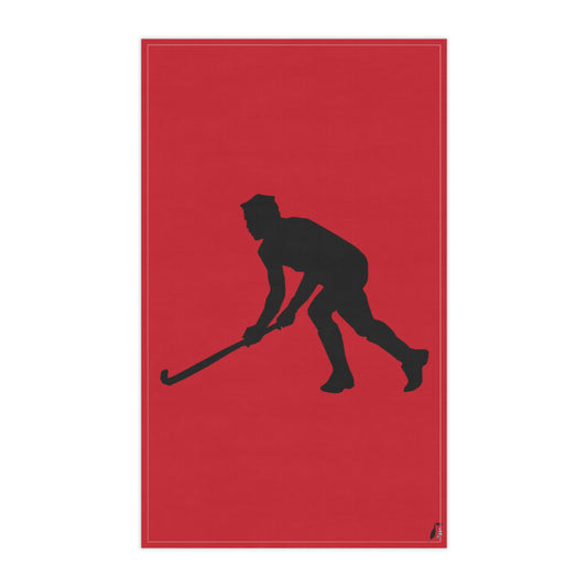 Kitchen Towel: Hockey Dark Red