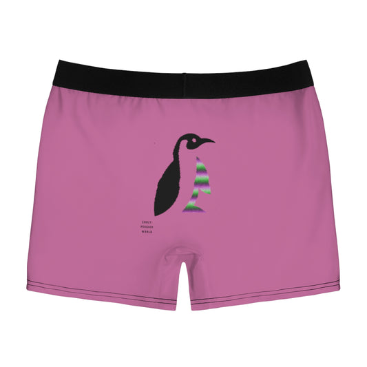 Men's Boxer Briefs: Crazy Penguin World Logo Lite Pink