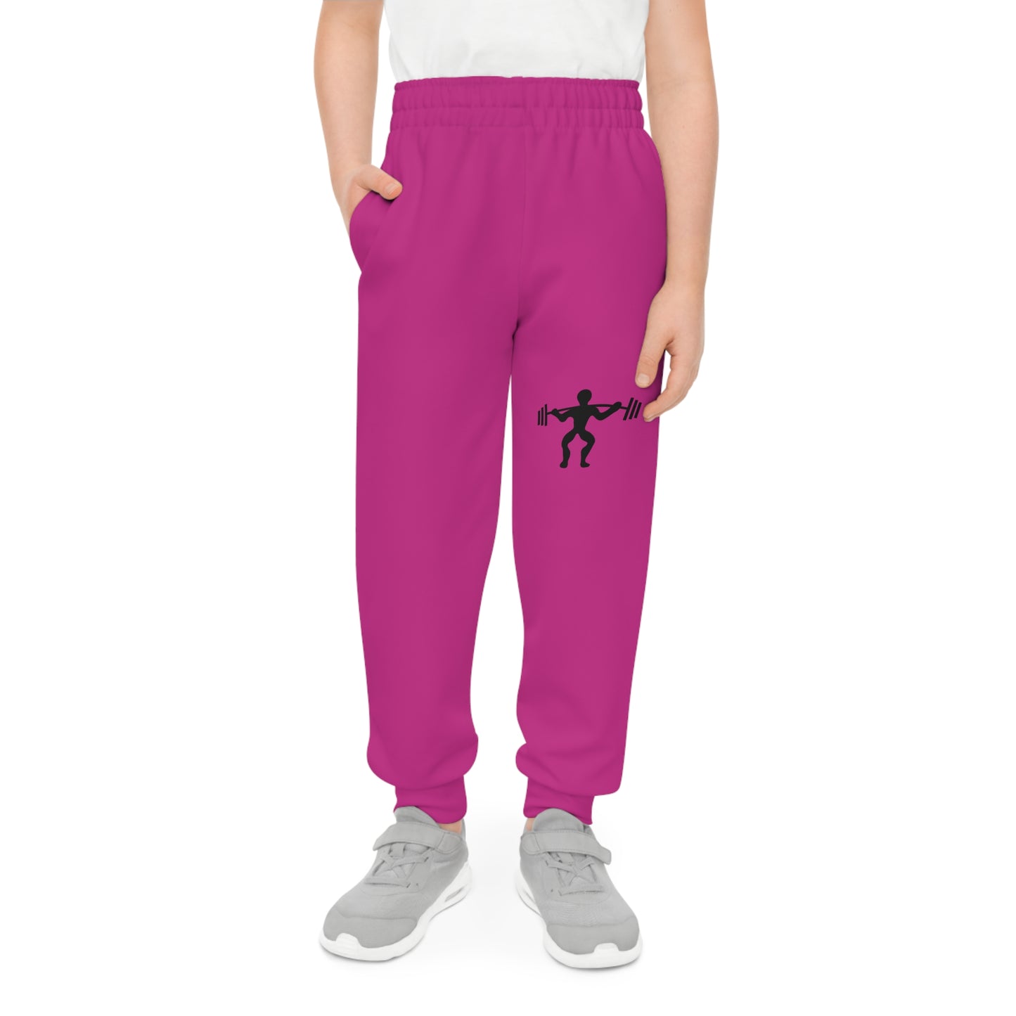 Youth Joggers: Weightlifting Pink