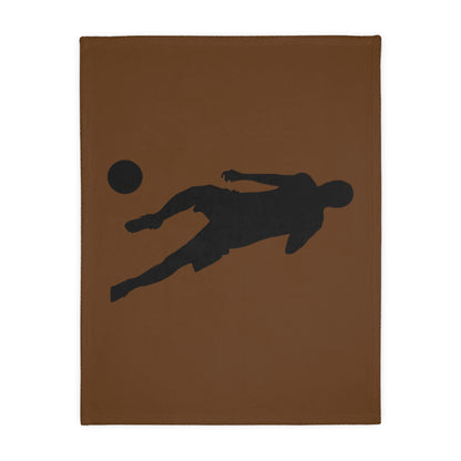 Velveteen Minky Blanket (Two-sided print): Soccer Brown