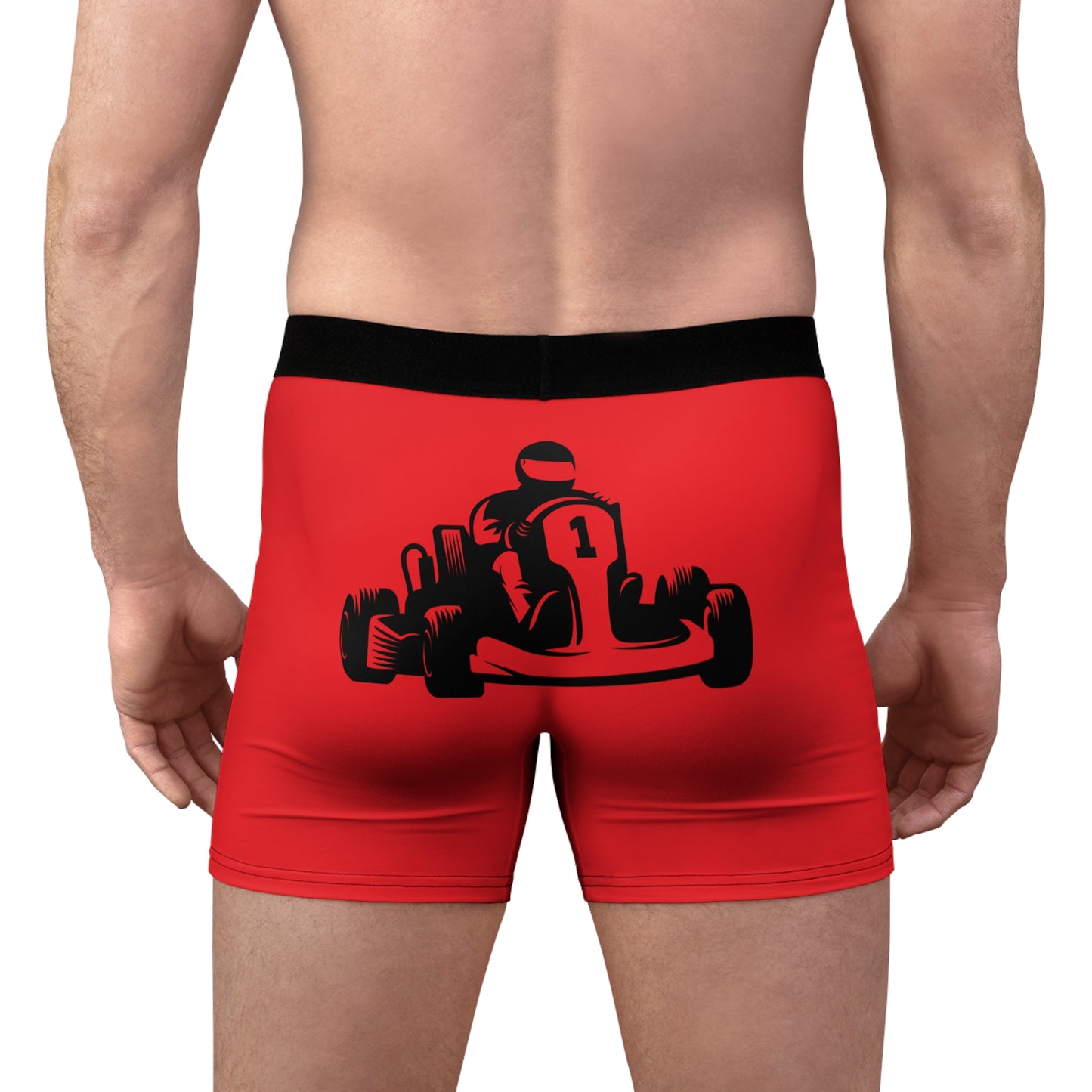 Men's Boxer Briefs: Racing Red