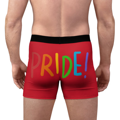 Men's Boxer Briefs: LGBTQ Pride Dark Red