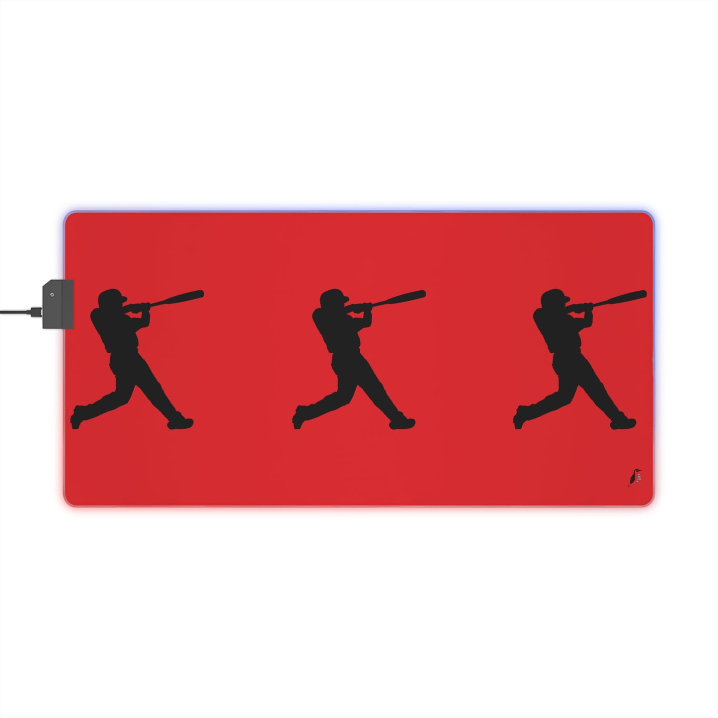 LED Gaming Mouse Pad: Baseball Red