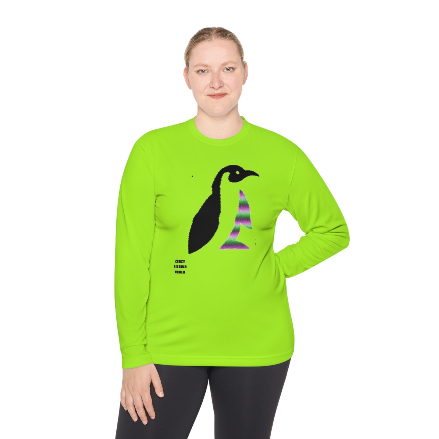 Lightweight Long Sleeve Tee: Crazy Penguin World Logo #2