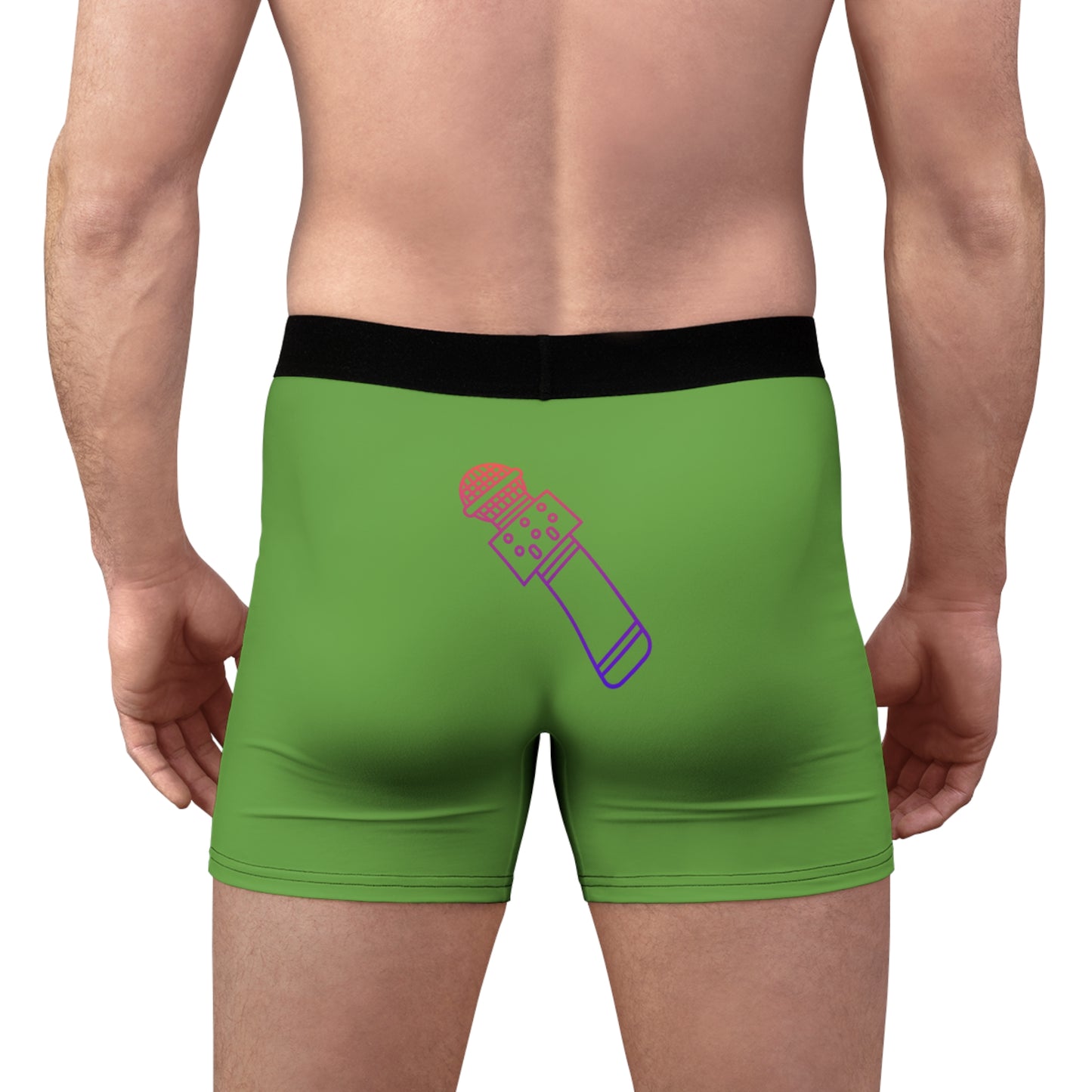 Men's Boxer Briefs: Music Green