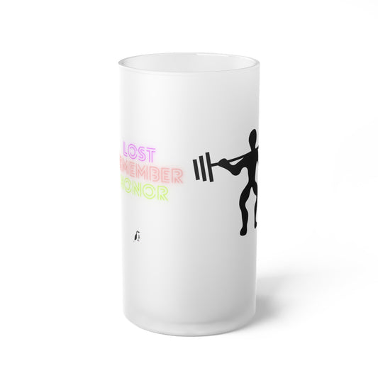 Frosted Glass Beer Mug Weightlifting