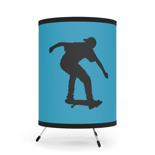Tripod Lamp with High-Res Printed Shade, US\CA plug: Skateboarding Turquoise