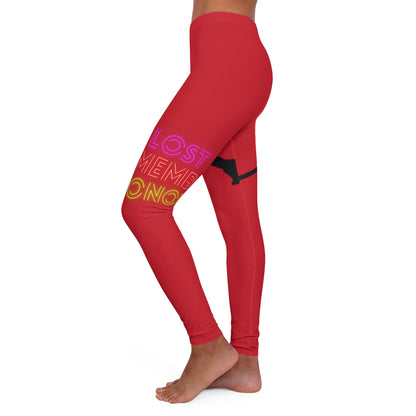 Women's Spandex Leggings: Hockey Dark Red