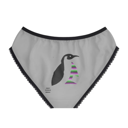 Women's Briefs: Crazy Penguin World Logo Lite Grey