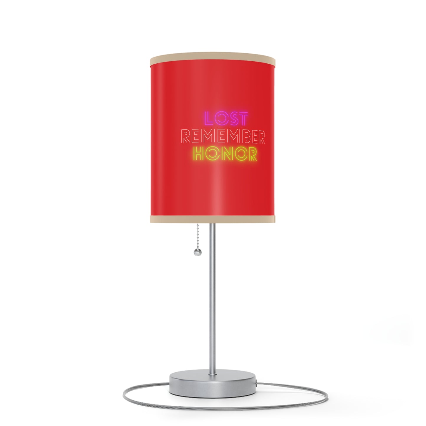 Lamp on a Stand, US|CA plug: Fight Cancer Red