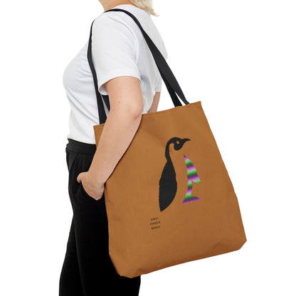 Tote Bag: Crazy Penguin World Logo Lite Brown