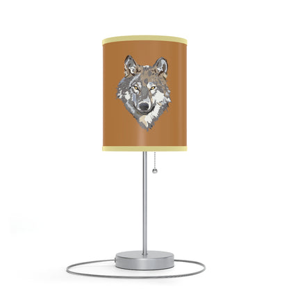 Lamp on a Stand, US|CA plug: Wolves Lite Brown 