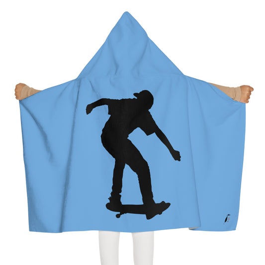 Youth Hooded Towel: Skateboarding Lite Blue