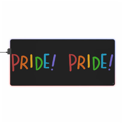 LED Gaming Mouse Pad: LGBTQ Pride Black