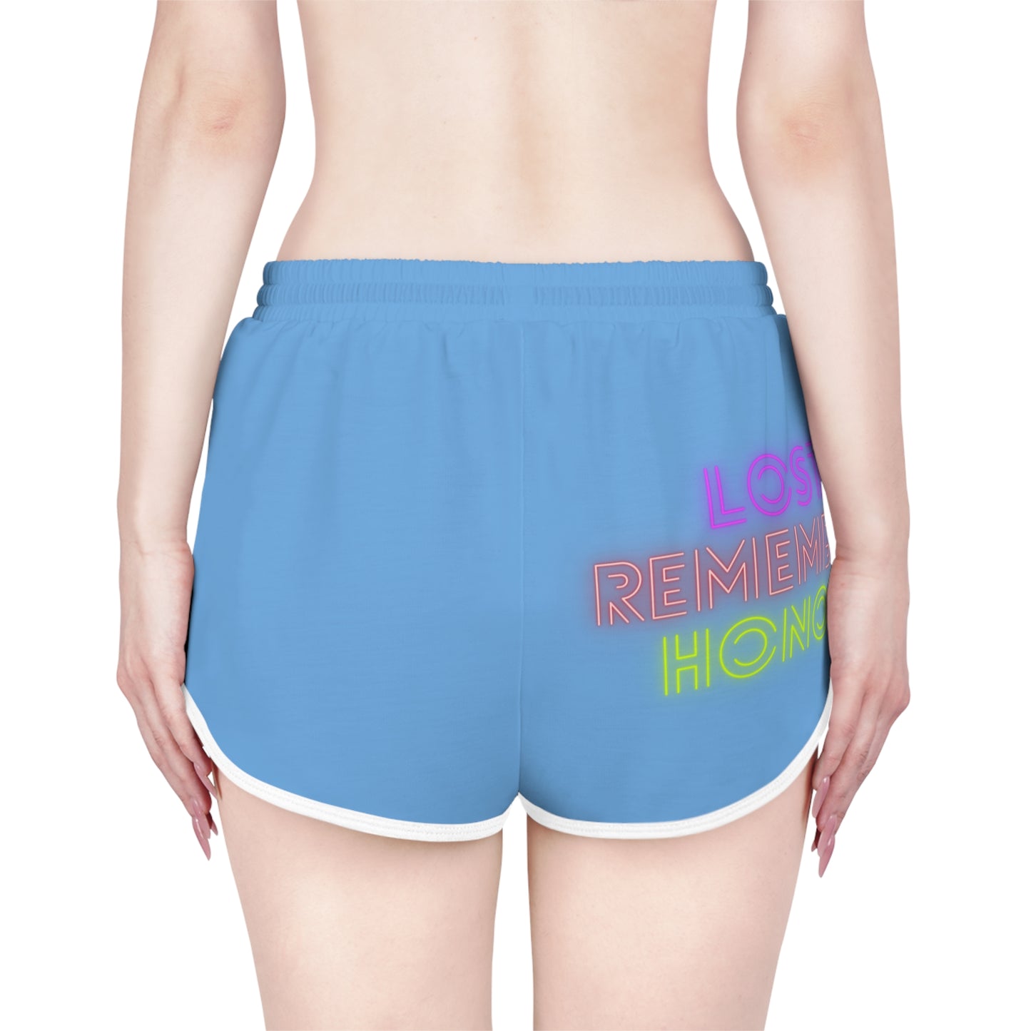 Women's Relaxed Shorts: Crazy Penguin World Logo Lite Blue